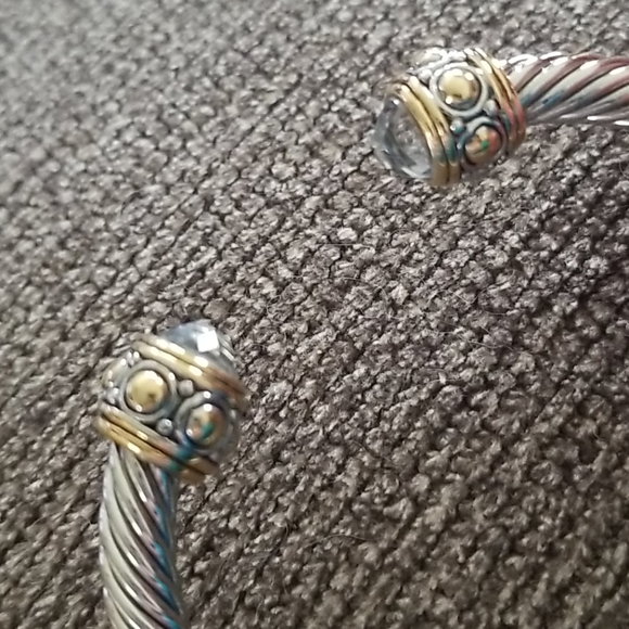 White & Yellow Gold Overlay 3.14 White Sapphire - Picture 13 of 13